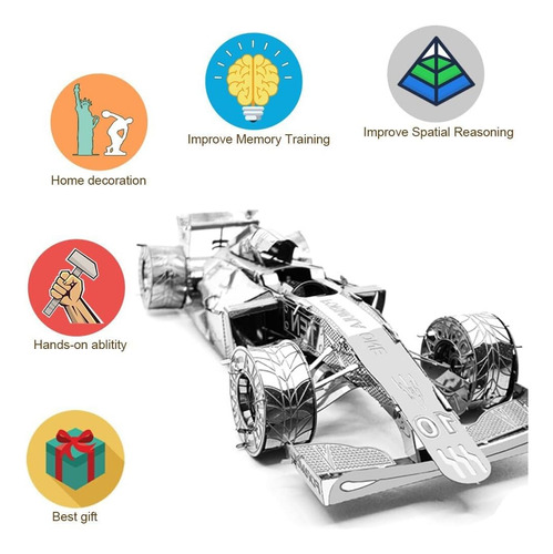 Rompecabezas 3D de Metal Carro Speed F1