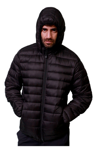 Jaqueta Puffer Bobojaco Masculina Corta Vento C/ Bolso Capuz