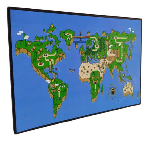 Super Mario World Mapamundi Cuadro Cartel Poster Bar G183