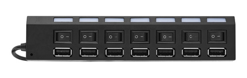 Hub Usb De 7 Puertos, 480 Mbps, Plug & Play 2.0, Sin Conflic