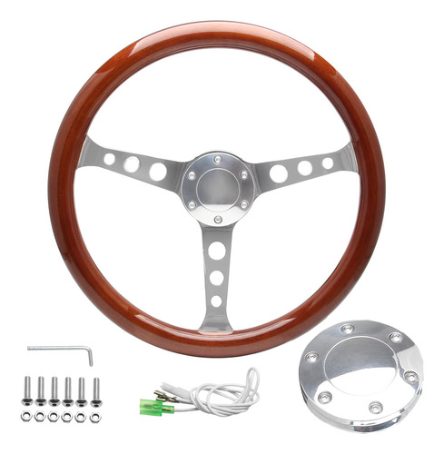 Volante De Grano De Madera Automotriz De 14.961pulgadacon 3 