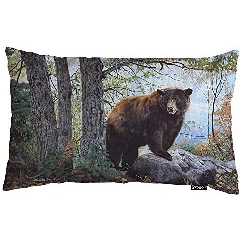 Funda De Almohada De Oso, Oso Animal Salvaje De Algodó...