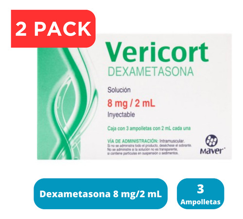 Dexametasona 8 Mg Pack 6 Ampolletas Inyectables