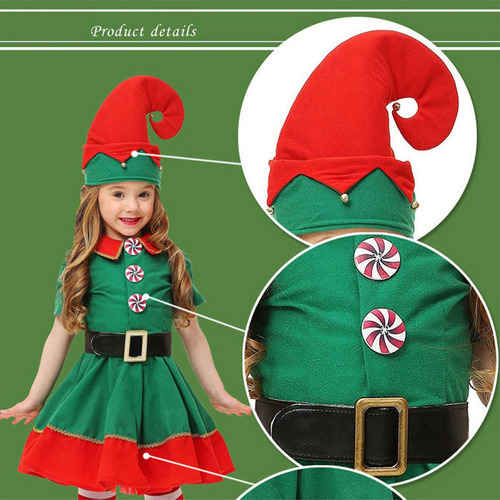 Disfraz De Elfo Navideño Para Mujer, Hombre Y Niño