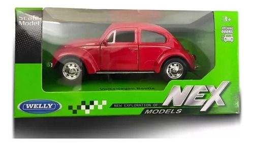 Auto De Coleccion Escarabajo Rojo Welly 1:34