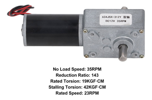 Motor De Engranajes Dc De Doble Eje, 12 V, Autoblocante, Red