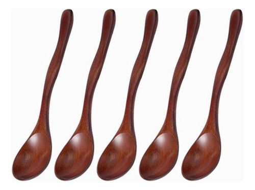 Cuchara Grande De Sopa De Mango Largo De Madera Cocina 5pcs