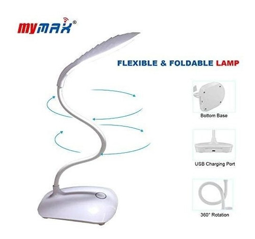 Lampara Usb Mymax 16-led 360° 5w 6000k 1200mah -blanco