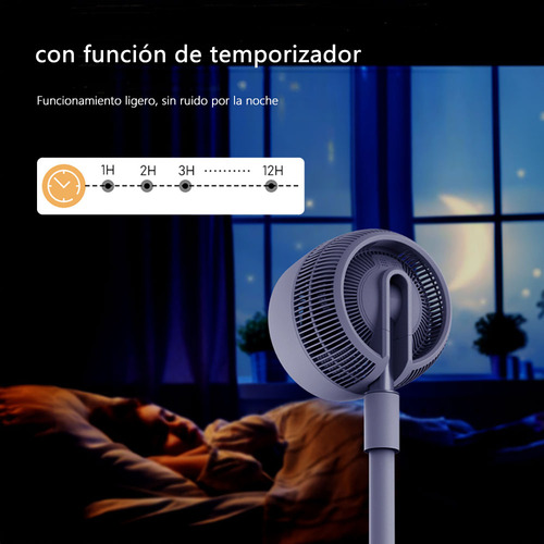 Ventilador De Pedestal CM-TOP Oscilación 90° 3 Aspas Plástico Con 32 Velocidades Temporizador Control Remoto Táctil Altura Ajustable 35 W Estructura Blanco