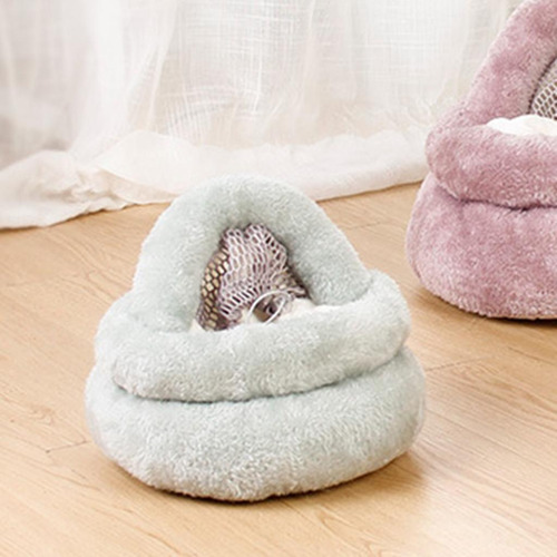 Gato Perro Cama Pudín En Forma De Gatito Mascota Cueva Azul