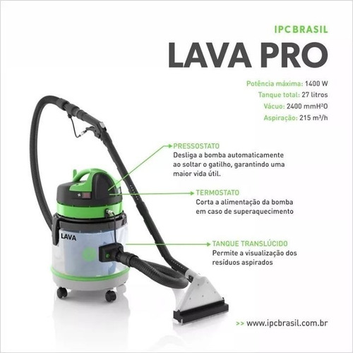 Imagem 4 de 7 de Aspirador E Extratora Profissional Ipc Lava Pro 1400w 27l