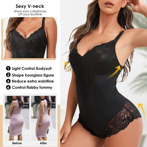 Faja Reductora Mujer Body De Encaje Espalda Descubierta