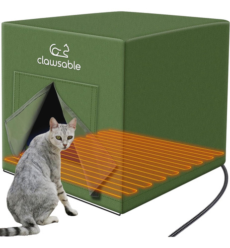 Casa Grande Con Calefaccion Para Gatos Al Aire Libre En Invi