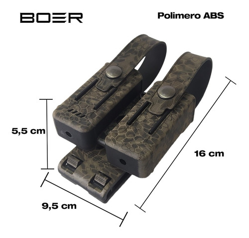Funda Pistolera Porta Cargador Doble Muslera 2 Tiras Boer
