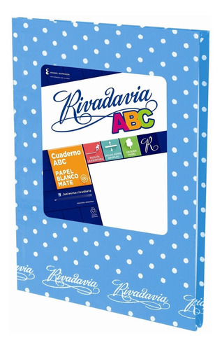 Rivadavia 8936 Cuaderno Nº3 Abc Rayado Celeste Lunares X50 H