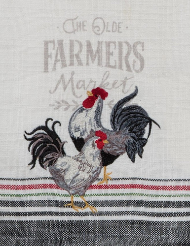 Toalla Cocina Bordada The Olde Farmers Market Rooster And