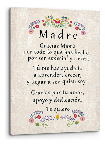 Cuadro Para Mamá Frases De Amor Gracias Mamá 36x28cm