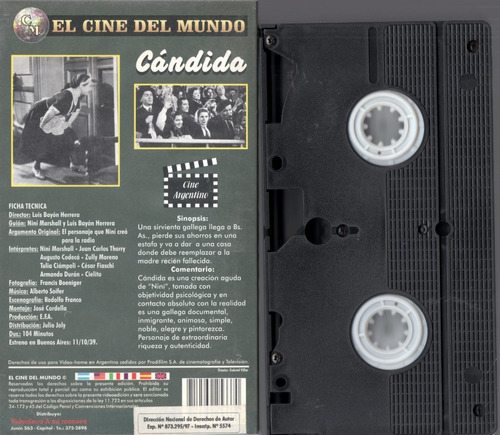 Nini Marshall Pelicula Candida En Vhs Col. El Cine Del Mundo