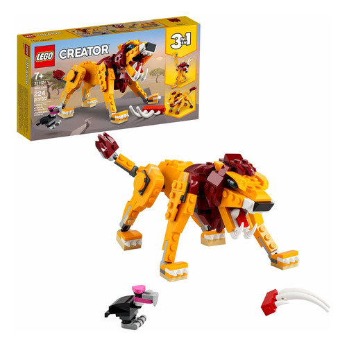 Lego Creator 3 En 1 Wild Lion 31112 - Kit De Construc Fr32ee