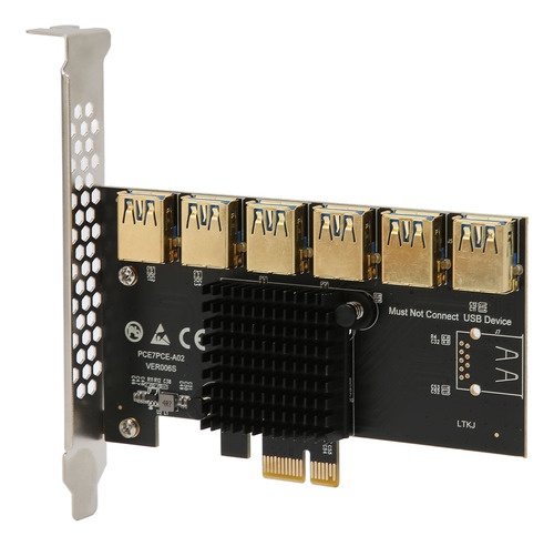 Placa Riser Pcie 1 Para Pcie 6 X Extensão Gráfica Usb3.0 Eas