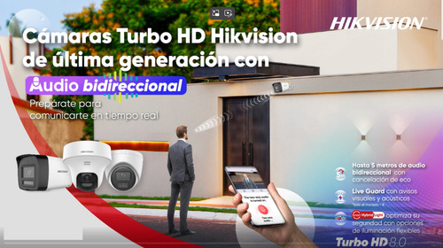 Kit 5mp 3k 4 Camaras Dvr 8ch Audio Bidireccional Colorvu Hik