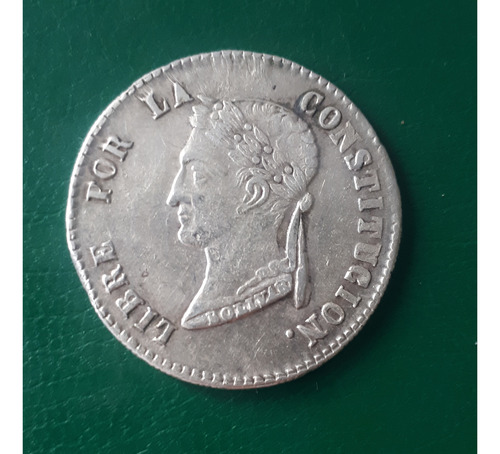 Moneda Bolivia 1855 4 Soles Plata Excelente (Usado)