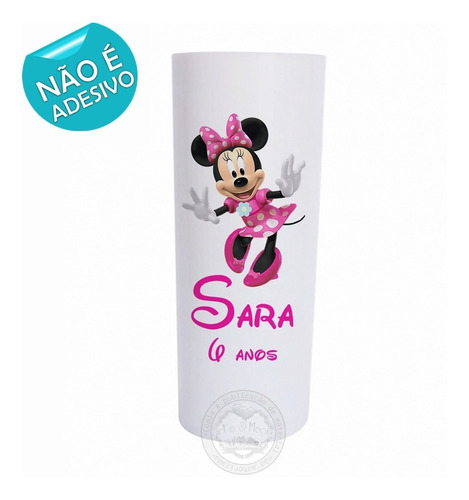 Imagem 3 de 3 de 20 Copo Long Drink Personalizado Minnie Rosa