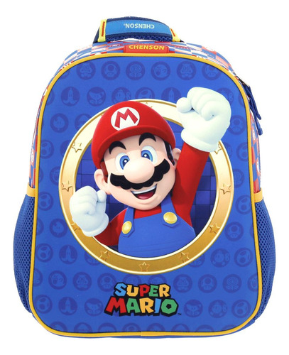 Mochila Chenson Mario Bros Azul Marsh