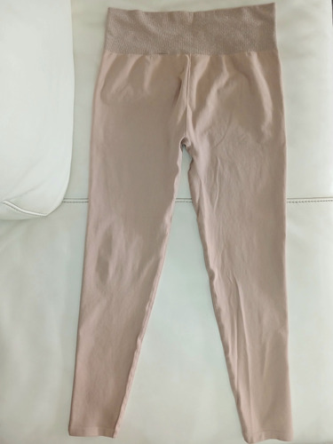 Leggins H&m Beige Nude Gris Gruesos Acanalado Moldeador