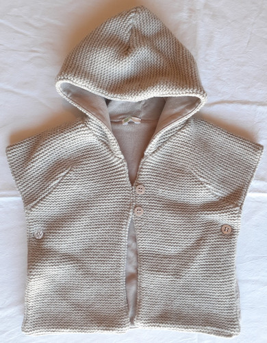 Chaleco Poncho De Bebe Benetton 6-9 Meses Lana Impecable !