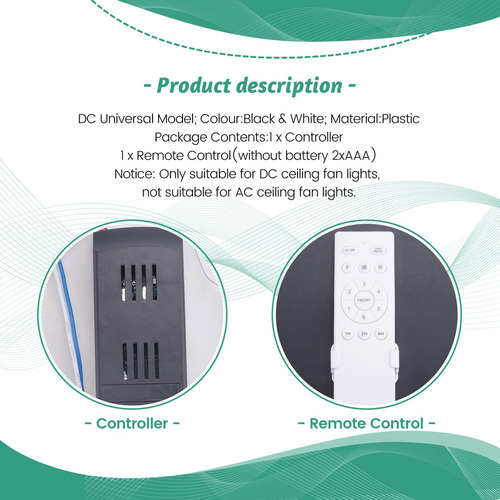 Qw Substituição Do Kit De Controle Remoto De Ventilador De