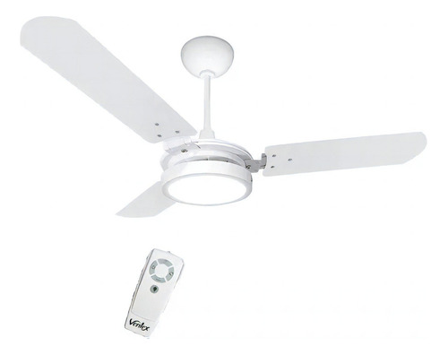 Ventilador de teto Ventex Valen LED con control remoto branco com 3 pás de  madeira, 1.1 m de diâmetro 127 V