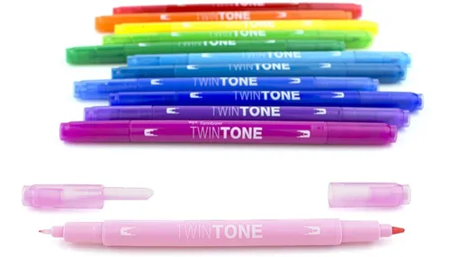 Juego 12 Marcadores Doble Punta Tombow Diseno Arcoiris