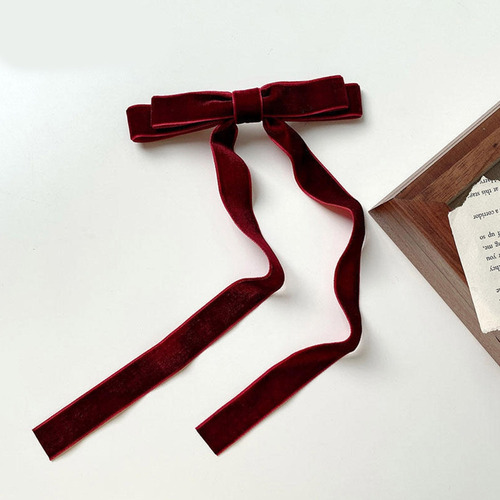 Pinza Para El Pelo Con Lazo De Terciopelo (bk-2), Cinta Larg