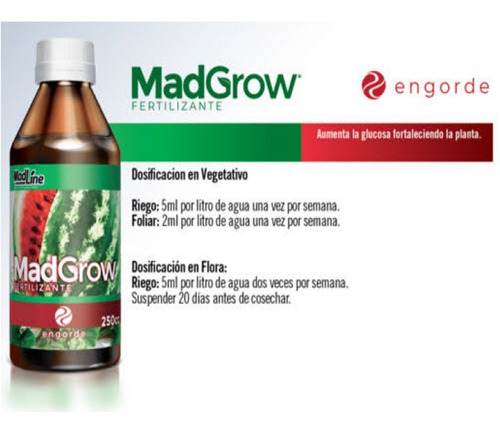Imagen 6 de 9 de Combo Flora Mad Grow Flora + Engorde Potencia Tus Cultivos