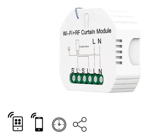 Imagen 1 de 7 de Módulo Smart Wifi Rf Para Cortinas 2a 220v Tuya Smartlife