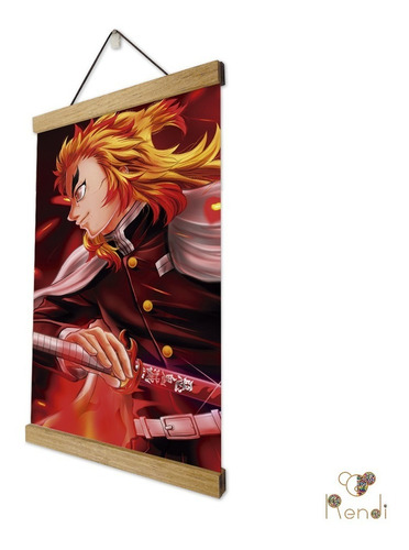 Rengoku Kimetsu Poster Lienzo Ilustración Canvas 40x60 Cm