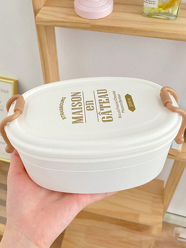 Fiambrera Portátil De Doble Capa Bento Box De 1 Pieza Con Ta
