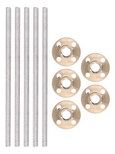 Juego De 5 Tornillos De Plomo T8x8 Para Impresora 3d, Tuerca