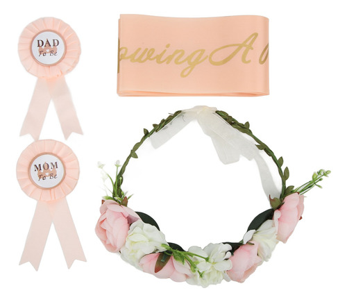 Alfinetes De Chá De Bebê Tiara Strap Badge Eternal Wreath Fl