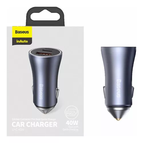 Cargador dual, USB, Tipo C, carga rápida-40W-Baseus – CarJollity