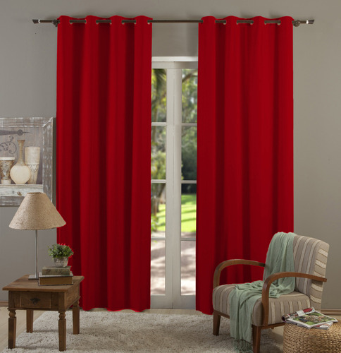 Cortina Blackout Blecaute Pvc Corta Luz 2,00 X 1,30 Cozinha Cor Vermelho