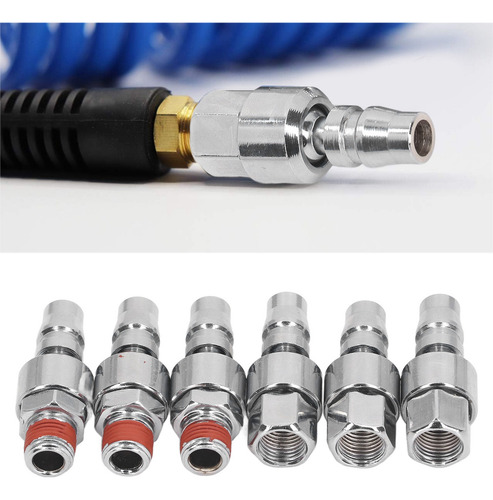 L Conector Giratorio Para Manguera De Aire, 1/4 Pulgadas,