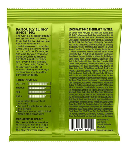 Imagen 4 de 10 de Encordado Ernie Ball Regular Slinky 010 046 Electrica Usa