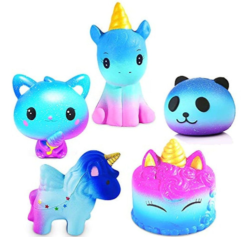 Juego De Juguetes De Unicornio Galaxy Squishies  Gato Estre