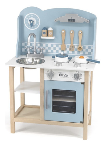 Cocina De Madera Para Niños Polar B Celeste - Juego Infantil