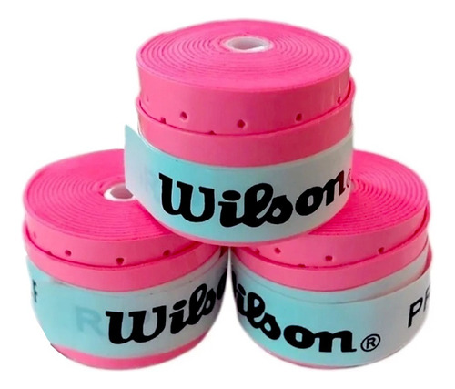 3 Over Grip Wilson Padel Tênis Beach Tennis - Preto - Rosa