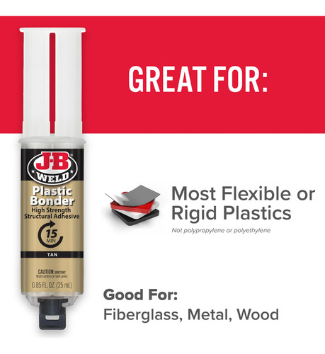 Tanque Adesivo J-b Weld Plasticbonder 25ml De Alta Resistênc