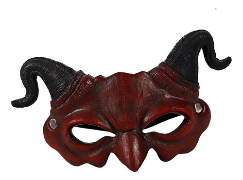 Disfraz De Máscara De Diablo De Cuerno Novedad Fiesta Rojo