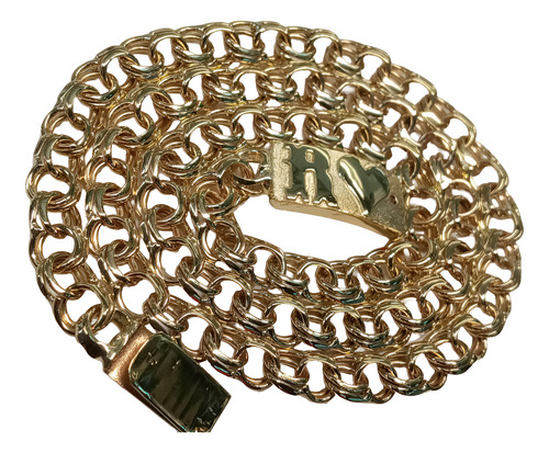 Cadena De Oro 10k Tejido Chino Broche Con Inicial